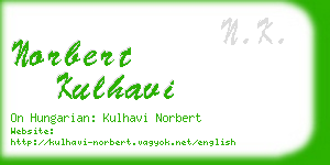 norbert kulhavi business card